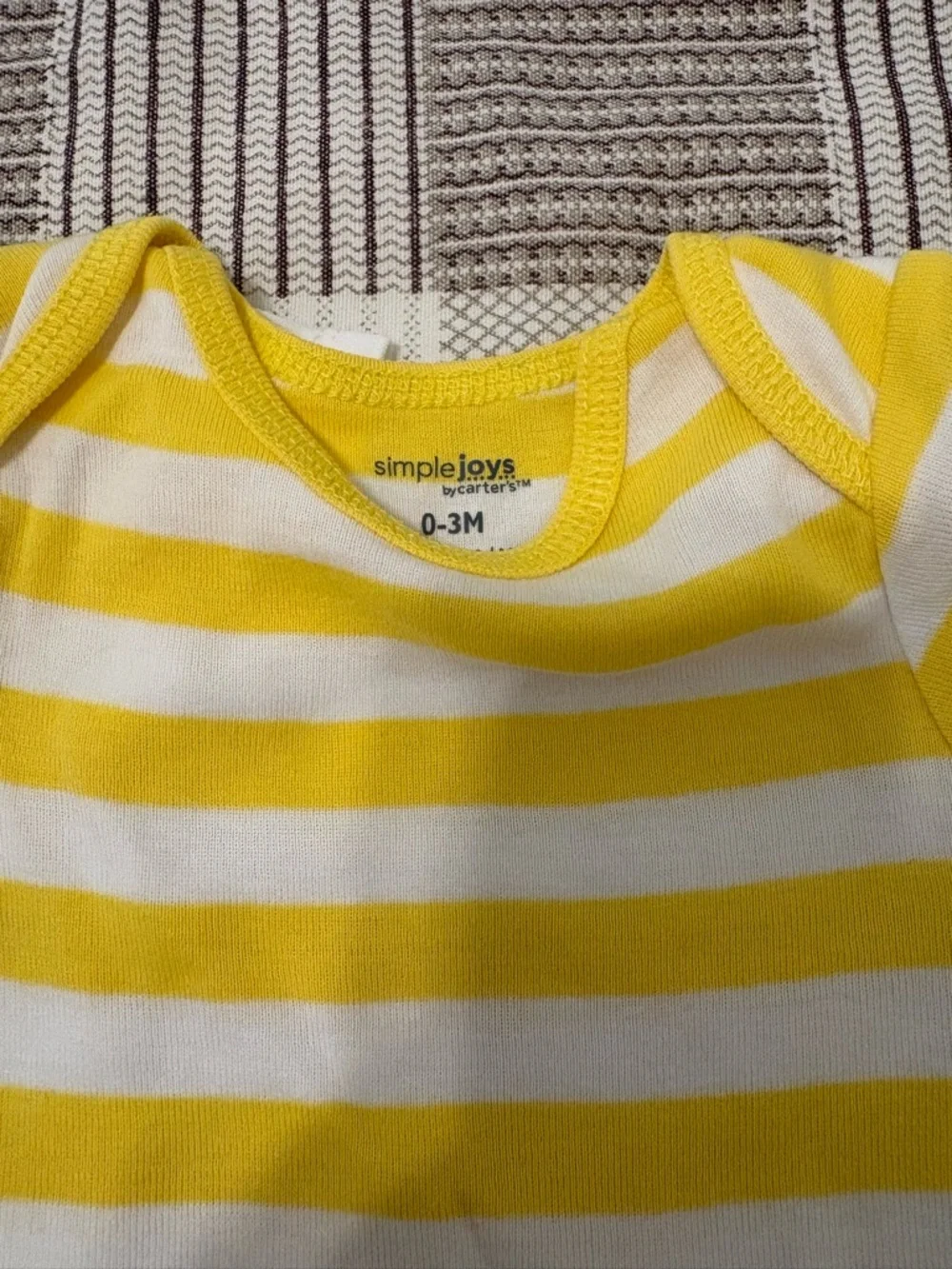 Baby Short-Sleeve Onesie Set - Yellow, Mint & White